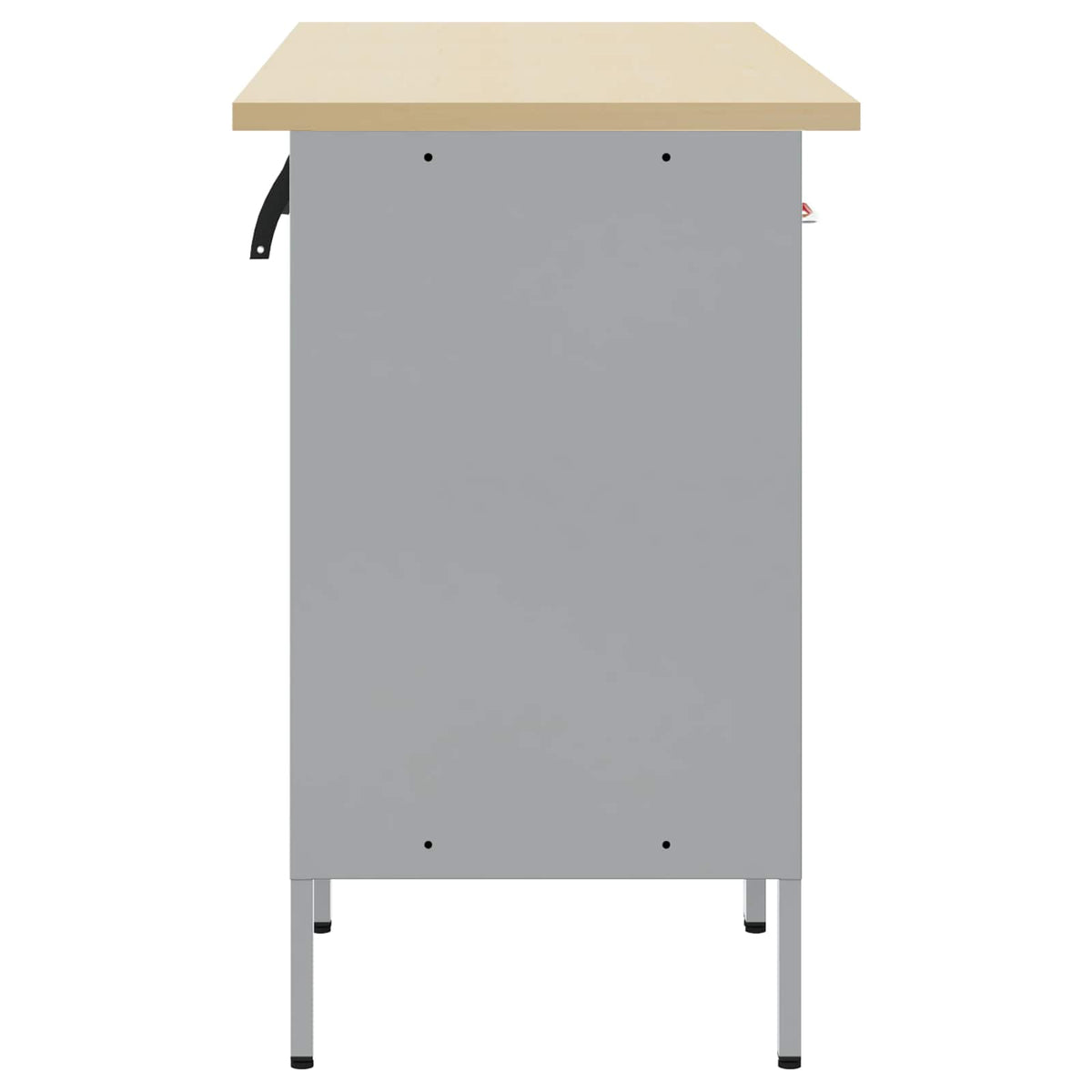 vidaXL Work Cabinet with Drawer 3 pcs Black Engineered Wood and Steel 3