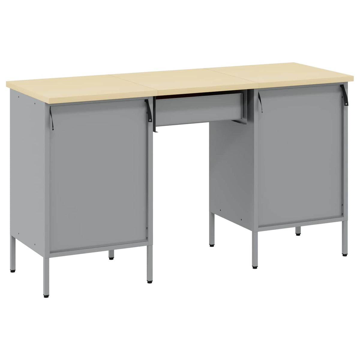 vidaXL Work Cabinet with Drawer 3 pcs Black Engineered Wood and Steel 4