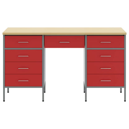 vidaXL Work Cabinet with Drawer 3 pcs Red Engineered Wood and Steel 6