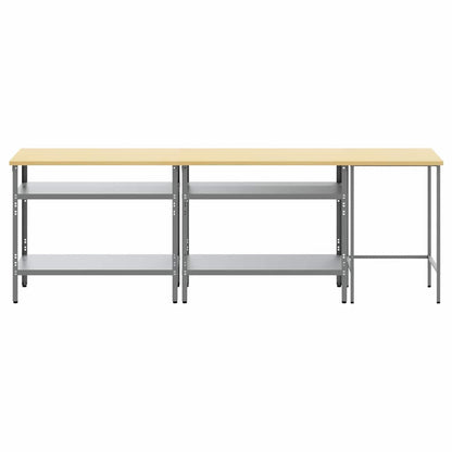 vidaXL Work Bench Set 3 pcs Beige and Grey Powder-Coated Steel 6