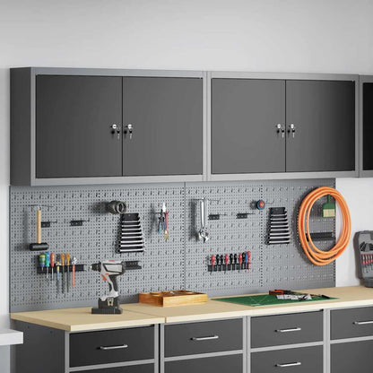 vidaXL Tool Cabinet Set with Shelf 6 pcs Black Powder-Coated Steel 1