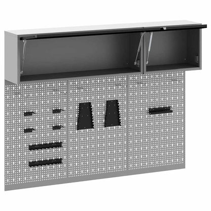 vidaXL Tool Cabinet Set with Shelf with Storage 5 pcs Black Steel 5