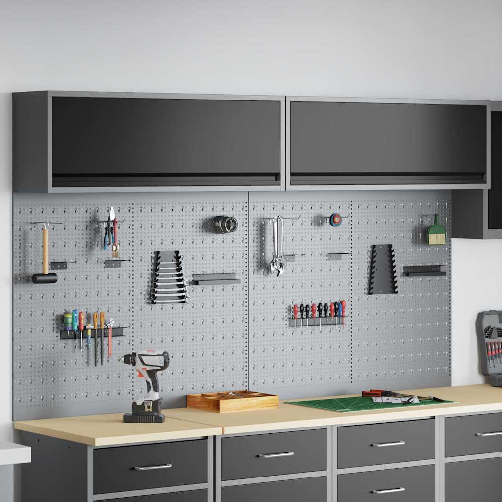 vidaXL Tool Cabinet Set with Shelf with Storage 6 pcs Black Steel 1