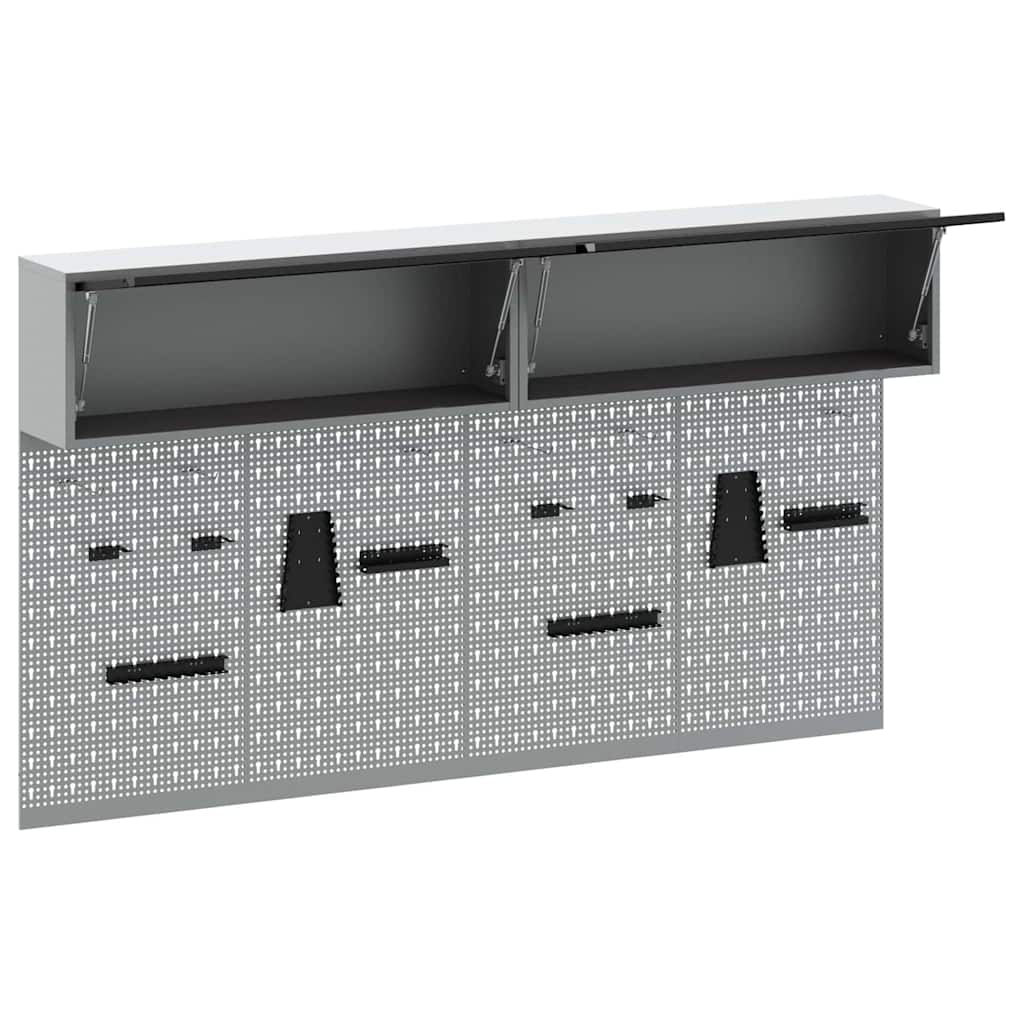 vidaXL Tool Cabinet Set with Shelf with Storage 6 pcs Black Steel 5