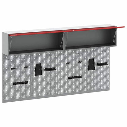 vidaXL Tool Cabinet Set with Shelf with Storage 6 pcs Red Steel 5
