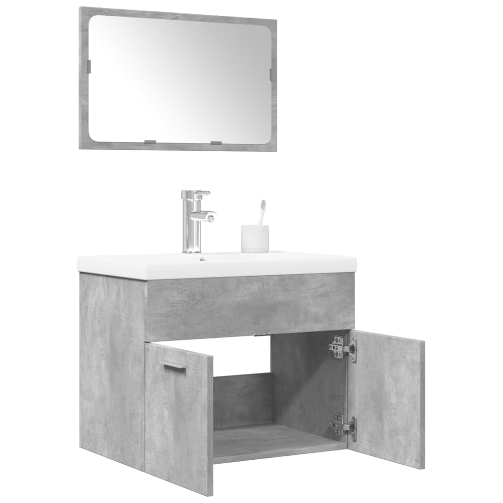 3 Piece Bathroom Furniture Set Engineered Wood 60 x 38.5 x 46 cm
