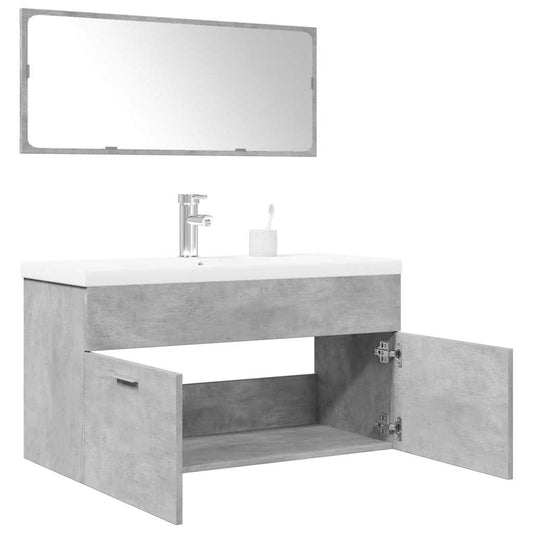 3 Piece Bathroom Furniture Set Engineered Wood 90 x 38.5 x 46 cm