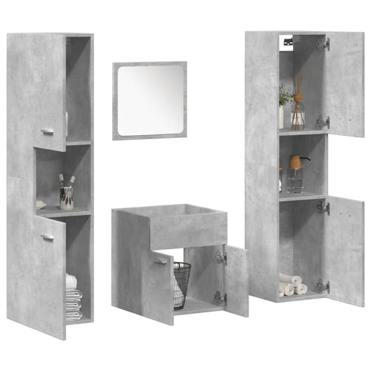 Bathroom Furniture Set Engineered Wood 41 x 38.5 x 46 cm Concrete grey