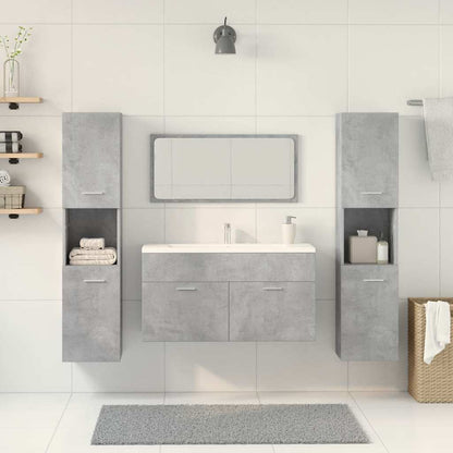 vidaXL 4 Piece Bathroom Furniture Set Concrete Grey Engineered Wood 3