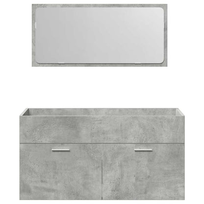 vidaXL 4 Piece Bathroom Furniture Set Concrete Grey Engineered Wood 4