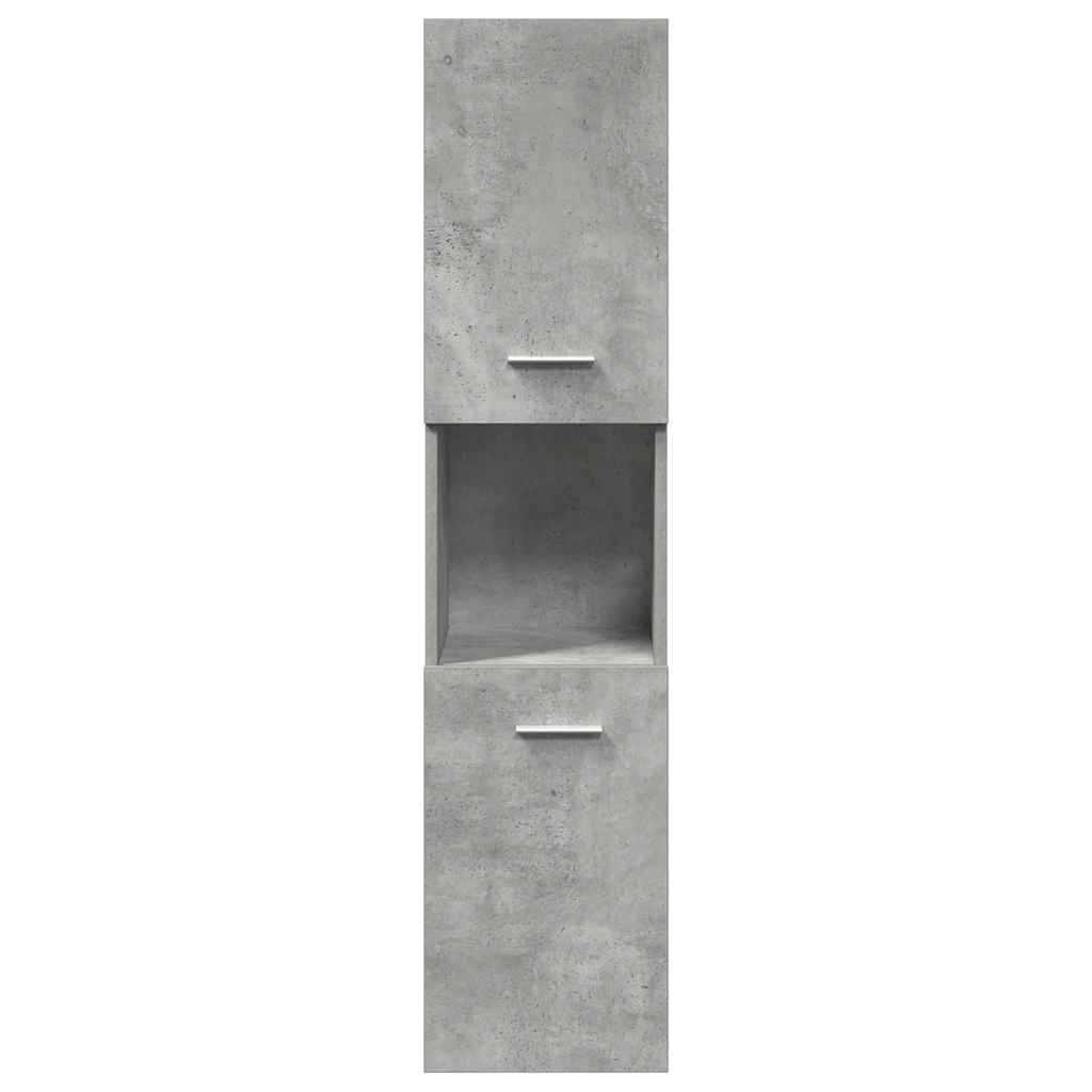 vidaXL 4 Piece Bathroom Furniture Set Concrete Grey Engineered Wood 6