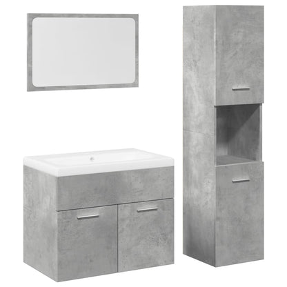 vidaXL 4 Piece Bathroom Furniture Set Concrete Grey Engineered Wood 2
