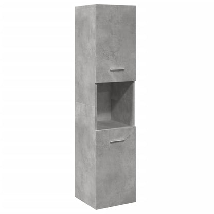 vidaXL 4 Piece Bathroom Furniture Set Concrete Grey Engineered Wood 6