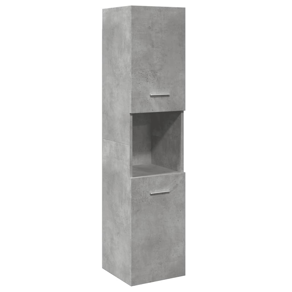 vidaXL 4 Piece Bathroom Furniture Set Concrete Grey Engineered Wood 6