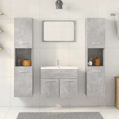 vidaXL 4 Piece Bathroom Furniture Set Concrete Grey Engineered Wood 1