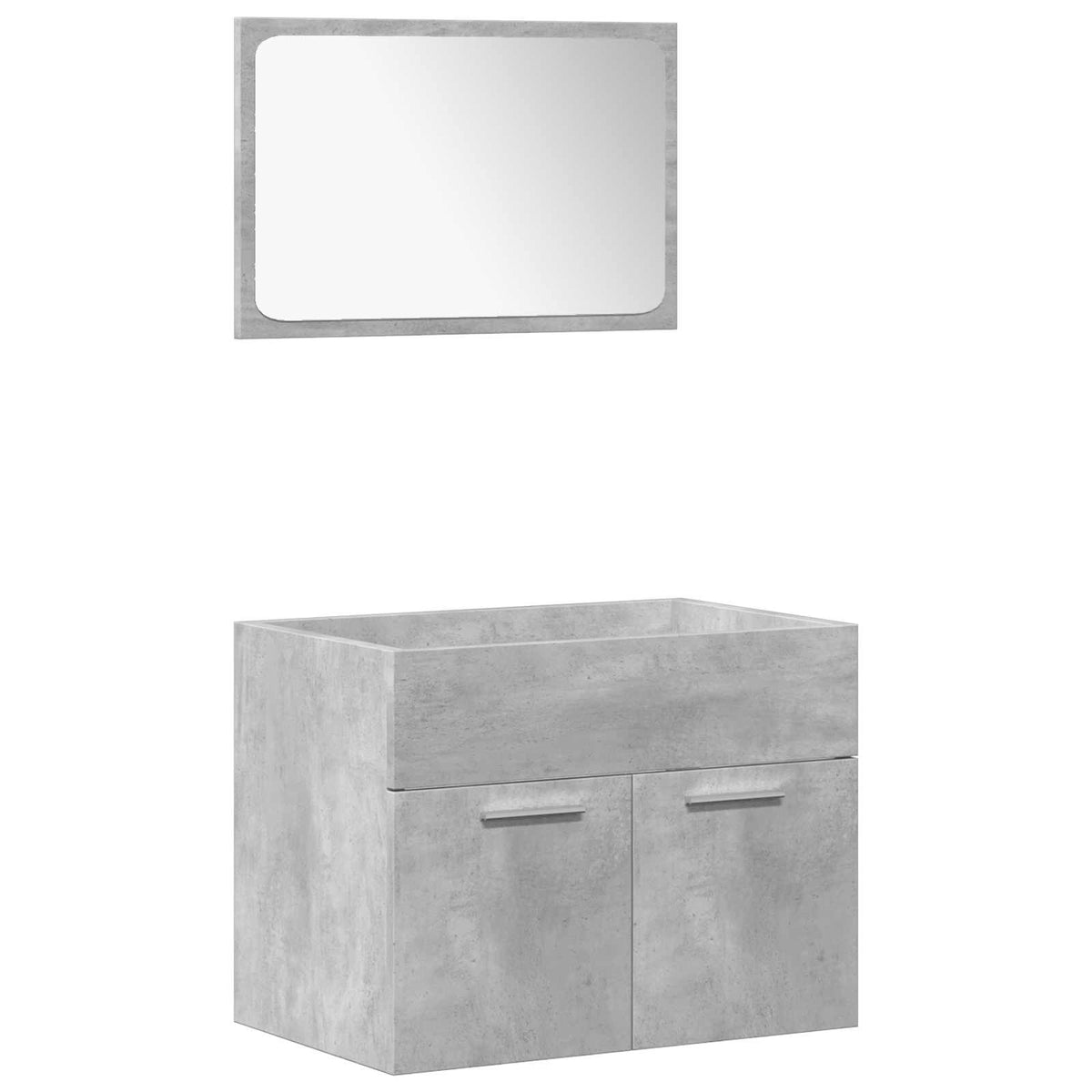 vidaXL 4 Piece Bathroom Furniture Set Concrete Grey Engineered Wood 6