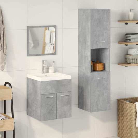 4 Piece Bathroom Furniture Set Engineered Wood Concrete grey 41 x 38.5 x 46 cm
