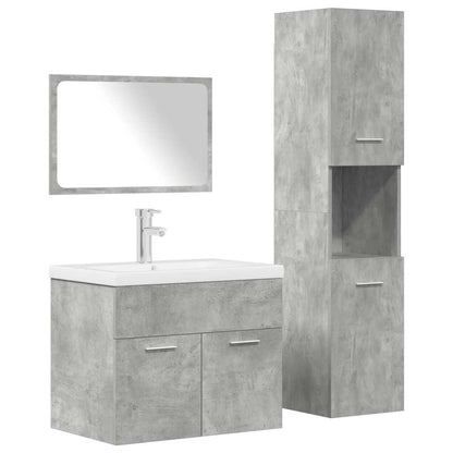 vidaXL 4 Piece Bathroom Furniture Set Concrete Grey Engineered Wood 1