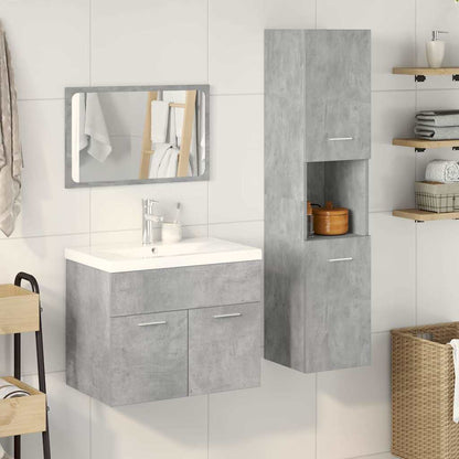 vidaXL 4 Piece Bathroom Furniture Set Concrete Grey Engineered Wood 2
