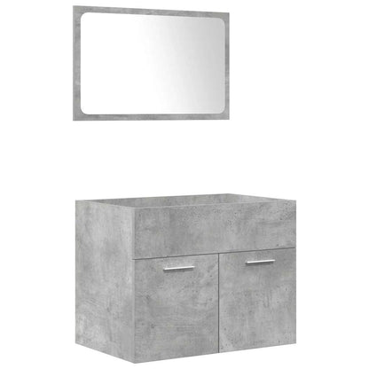 vidaXL 4 Piece Bathroom Furniture Set Concrete Grey Engineered Wood 6
