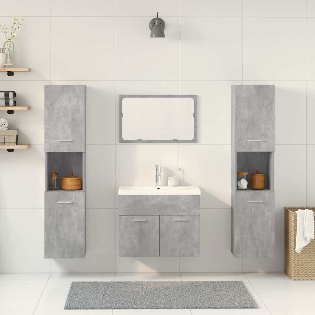 vidaXL 5 Piece Bathroom Furniture Set Concrete Grey Engineered Wood 3