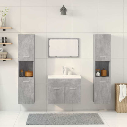 5 Piece Bathroom Furniture Set Engineered Wood Concrete Grey 60 cm