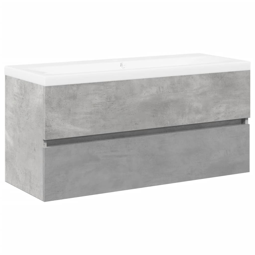vidaXL 2 Piece Bathroom Furniture Set Concrete Grey Engineered Wood 2