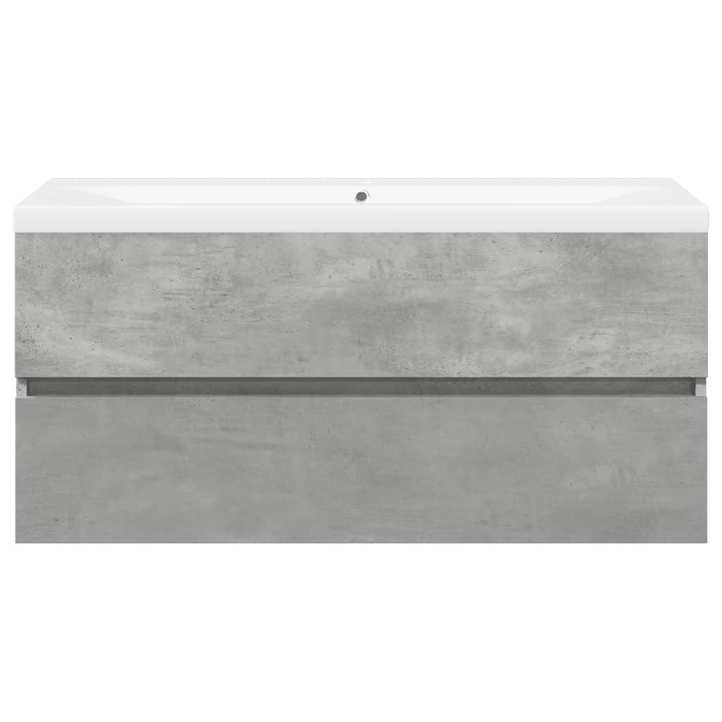 vidaXL 2 Piece Bathroom Furniture Set Concrete Grey Engineered Wood 4