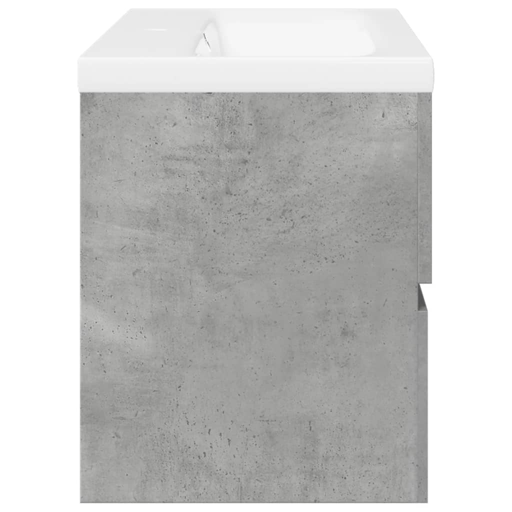 vidaXL 2 Piece Bathroom Furniture Set Concrete Grey Engineered Wood 5