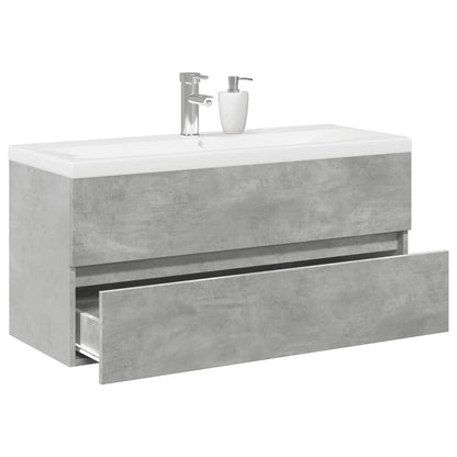 vidaXL 2 Piece Bathroom Furniture Set Concrete Grey Engineered Wood 1