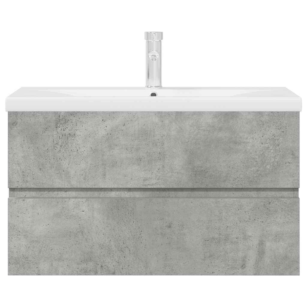 vidaXL 2 Piece Bathroom Furniture Set Concrete Grey Engineered Wood 4