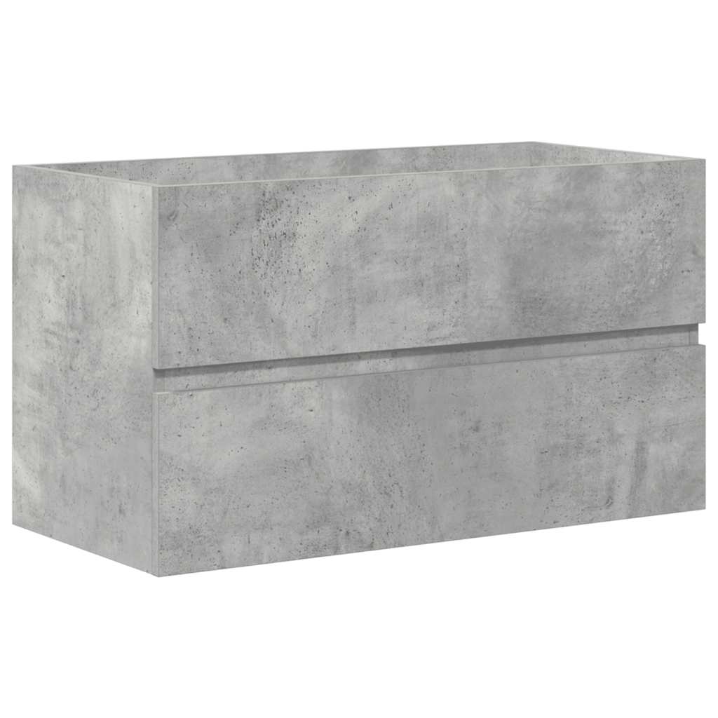 vidaXL 2 Piece Bathroom Furniture Set Concrete Grey Engineered Wood 5