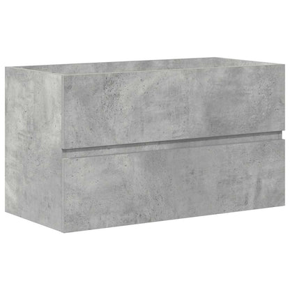vidaXL 2 Piece Bathroom Furniture Set Concrete Grey Engineered Wood 5