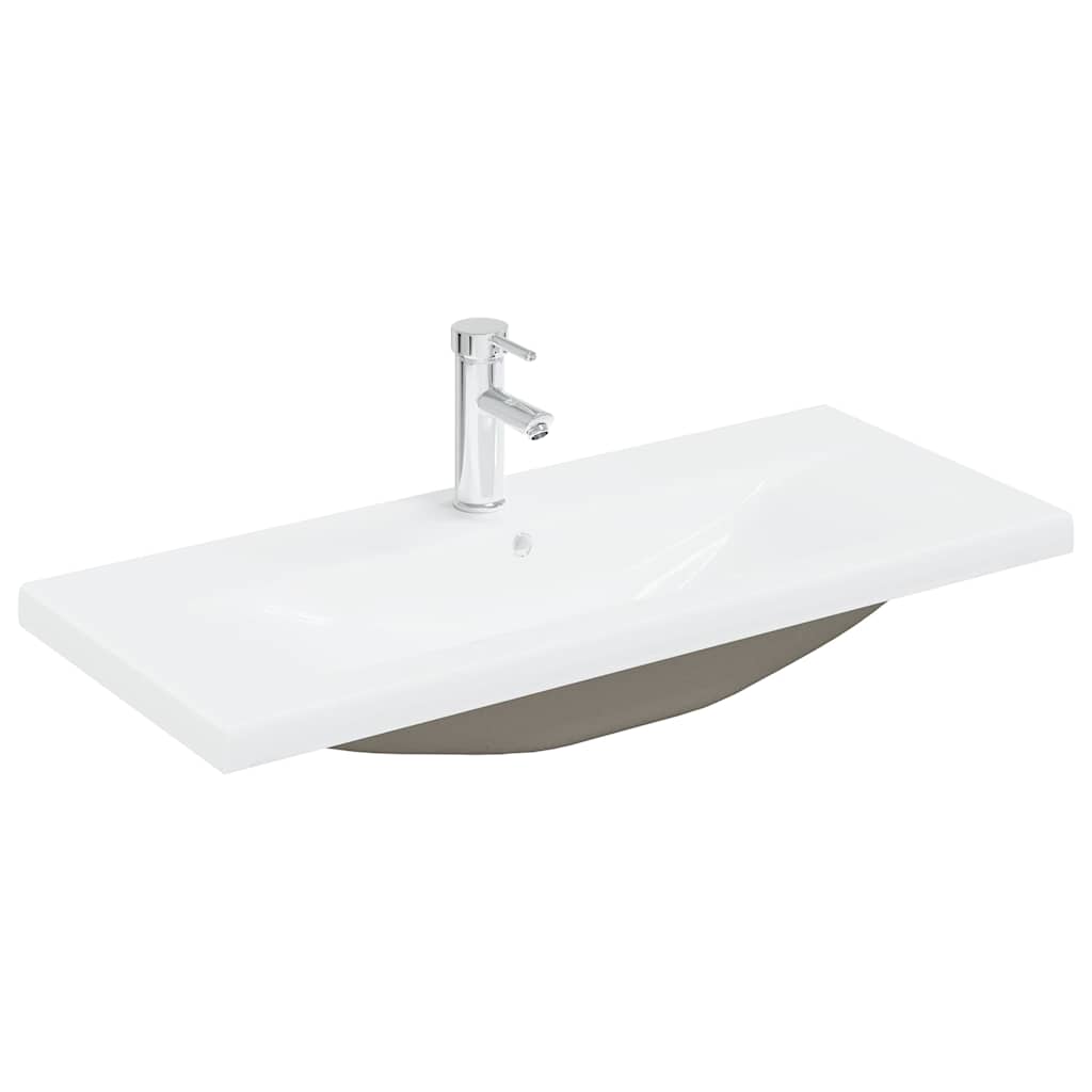 vidaXL 2 Piece Bathroom Furniture Set Concrete Grey Engineered Wood 6