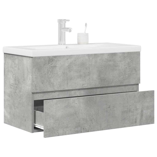 vidaXL 2 Piece Bathroom Furniture Set Concrete Grey Engineered Wood 1