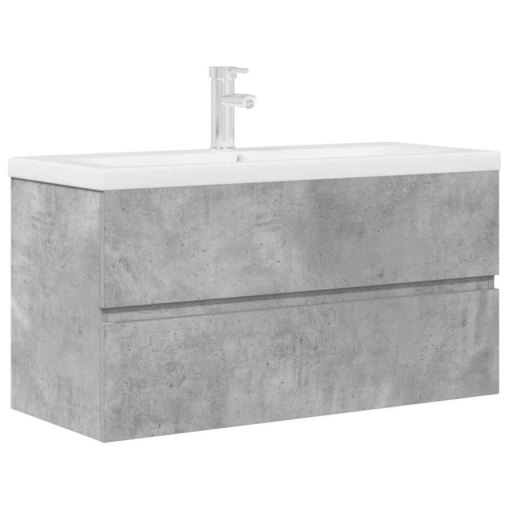 vidaXL 2 Piece Bathroom Furniture Set Concrete Grey Engineered Wood 2