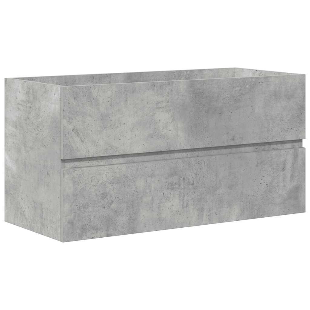 vidaXL 2 Piece Bathroom Furniture Set Concrete Grey Engineered Wood 5