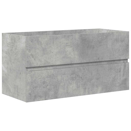 vidaXL 2 Piece Bathroom Furniture Set Concrete Grey Engineered Wood 5