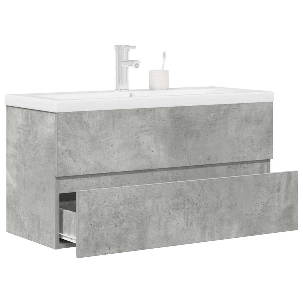 vidaXL 2 Piece Bathroom Furniture Set Concrete Grey Engineered Wood 1