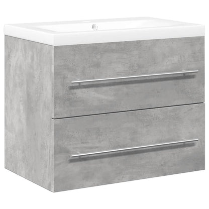 Sink Cabinet with Built-in Basin Engineered Wood without Faucet 60 x 38.5 x 48 cm Concrete grey