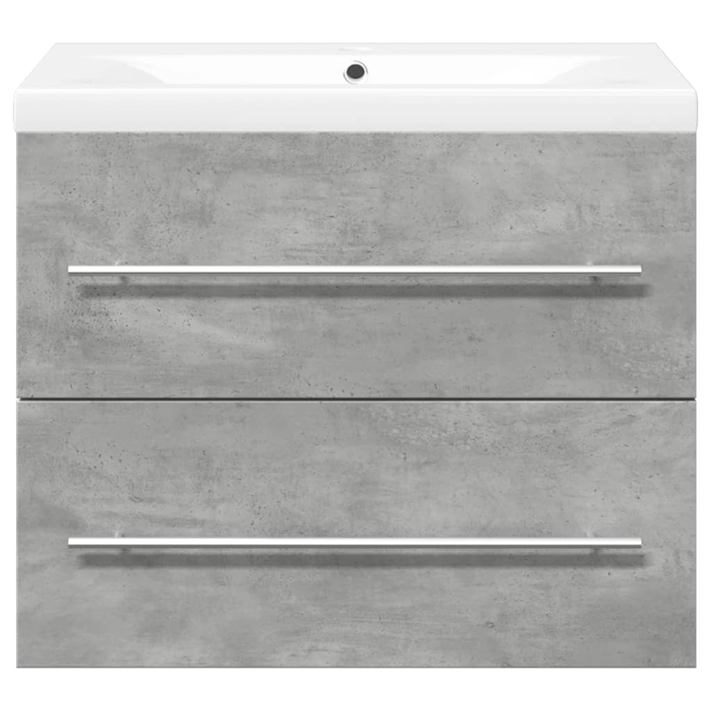 Sink Cabinet with Built-in Basin Engineered Wood without Faucet 60 x 38.5 x 48 cm Concrete grey