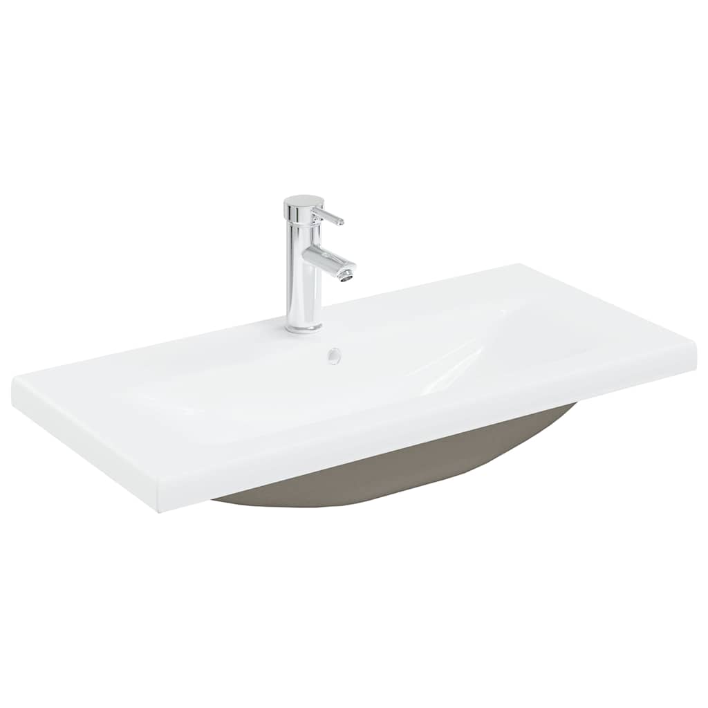 vidaXL 2 Piece Bathroom Furniture Set Sonoma Oak Engineered Wood 5