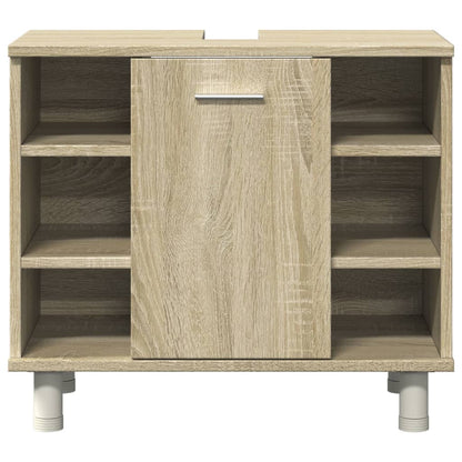 vidaXL 4 Piece Bathroom Furniture set Sonoma Oak Engineered Wood 5