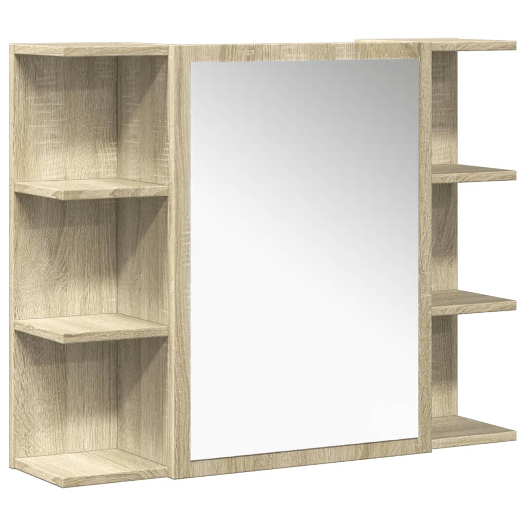 vidaXL 4 Piece Bathroom Furniture set Sonoma Oak Engineered Wood 6