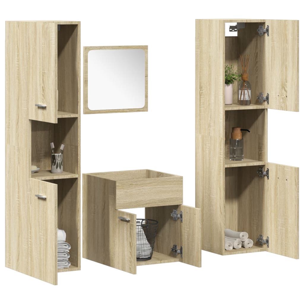 Bathroom Furniture Set Engineered Wood 41 x 38.5 x 46 cm Sonoma oak