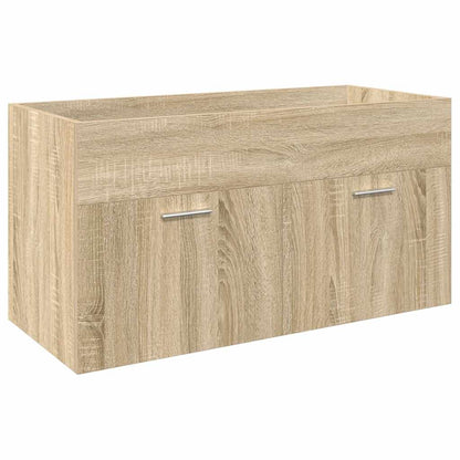vidaXL Bathroom Sink Cabinet with Built-in Basin Sonoma Oak 5