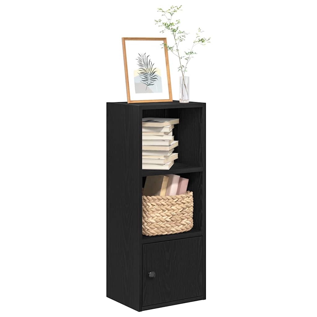 Bookcase 31x24x77 cm Engineered Wood Black