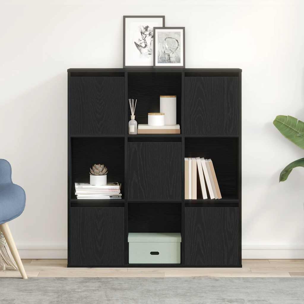 Bookcase 89x24x101.5 cm Engineered Wood Black 89 cm