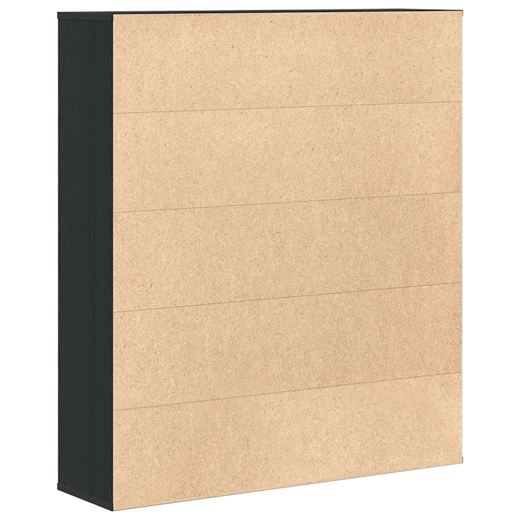 Bookcase 89x24x101.5 cm Engineered Wood Black 89 cm