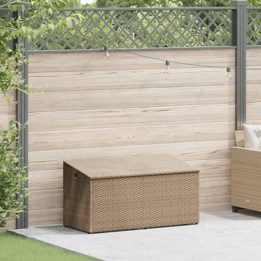 Garden Storage Box Poly Rattan Beige 110 x 50 x 58 cm